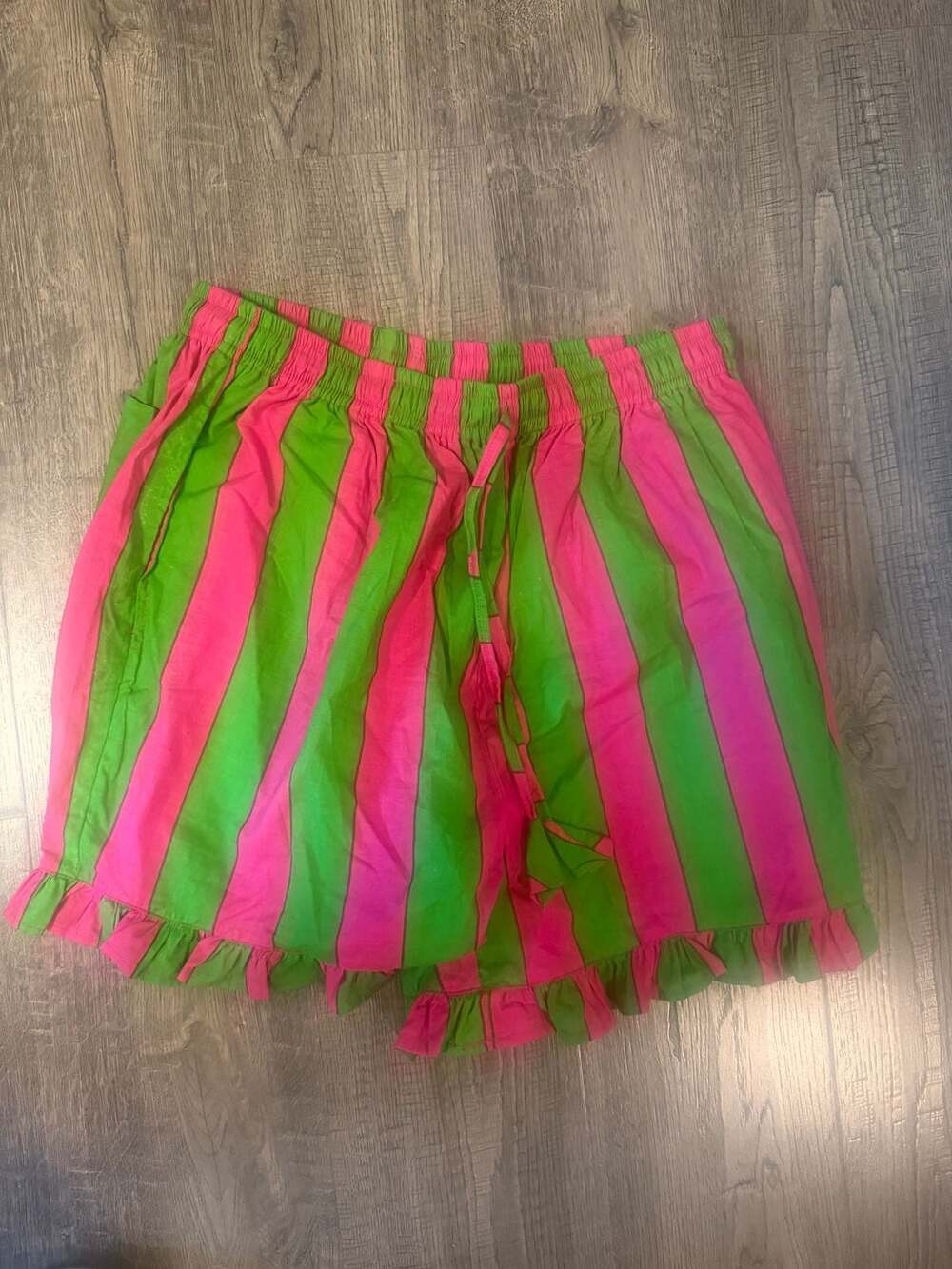 S1OAK Pink and Green Striped Frill Hem Shorts
Kantha shirts brand new